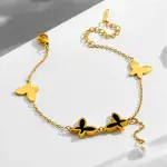 Butterfly Pearl Charm Anklet – Elegant Double Layer Women’s Jewelry Gift