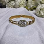 Golden Crystal Dual Loop Elegance Bracelet