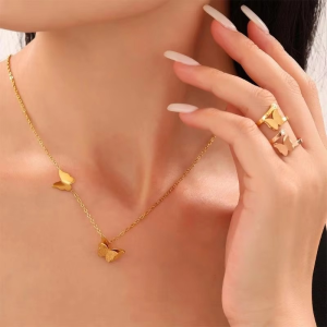 Luxury Butterfly Set – Necklace, Bracelet, Earrings & Ring