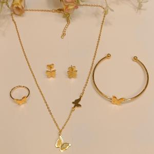 Luxury Butterfly Set – Necklace, Bracelet, Earrings & Ring