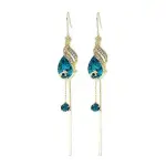 Korean Vintage Crystal Peacock Earrings – Luxury Women’s Fashion Jewelry