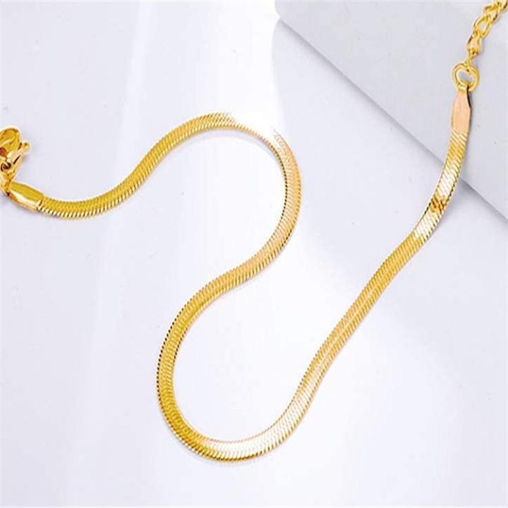 Gold Plated Snake Chain Anklet – Summer Beach Fashion Jewelry for Women