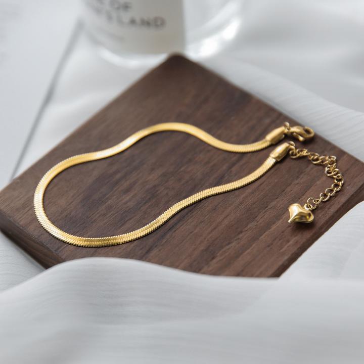 Gold Plated Snake Chain Anklet – Summer Beach Fashion Jewelry for Women