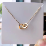 Double Heart Gold Pendant Necklace