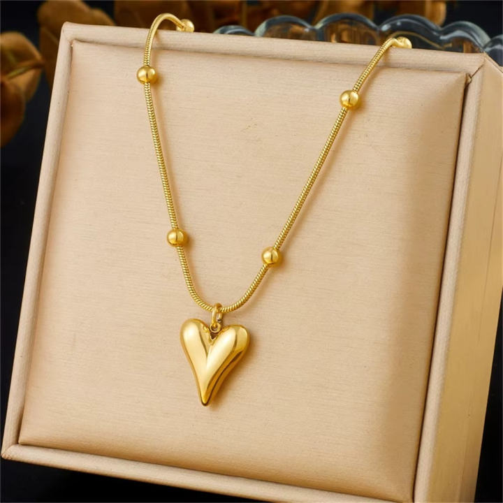 Punk Love Heart Charm Choker