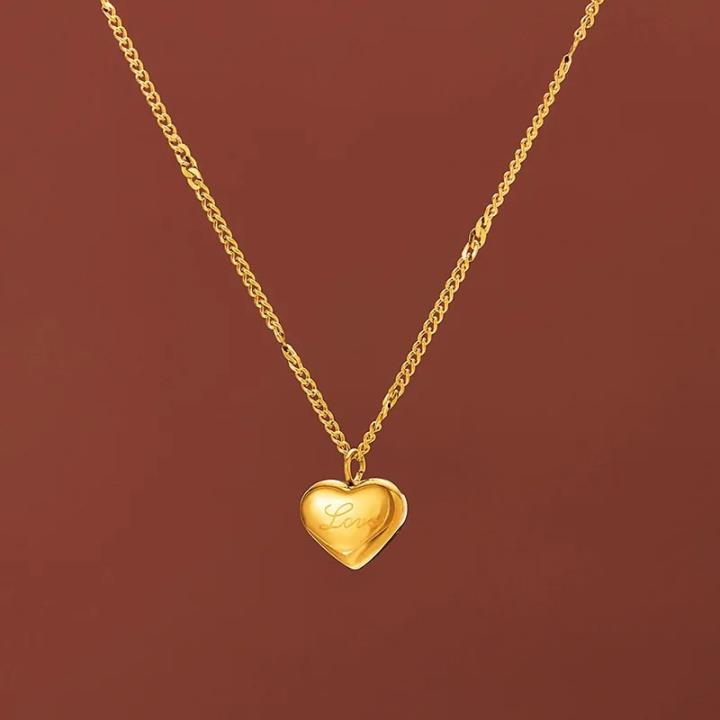 18K Gold LOVE Heart Pendant
