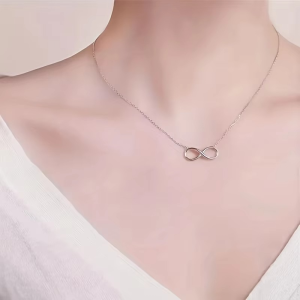 Infinity Love Pendant Necklace - Silver Colour