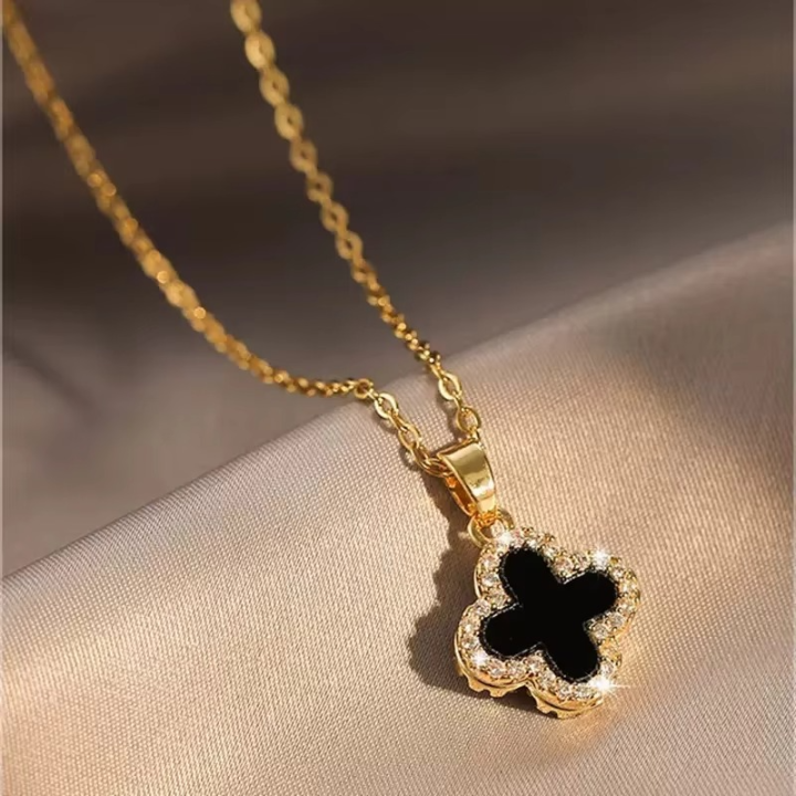 Four-Leaf Clover Sweater Necklace