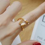 DLHP Elegant Cubic Zirconia Butterfly Ring – Adjustable Stainless Steel Open Ring for Women